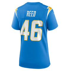Nikko Reed Los Angeles Chargers Women's Team Game Jersey - Powder Blue - Nike