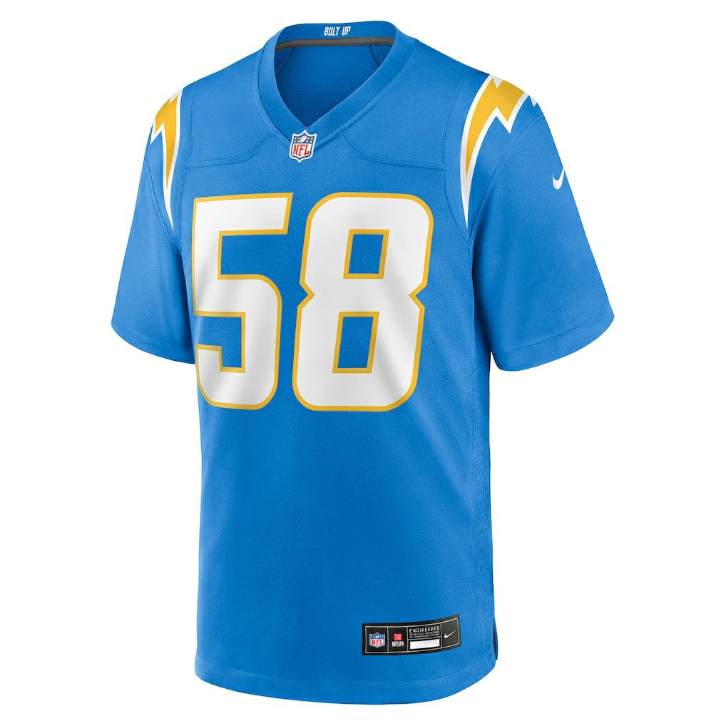Marlowe Wax Los Angeles Chargers Team Game Jersey - Powder Blue - Nike