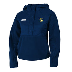 Milwaukee Brewers Columbia Women's Cloud Point Hooded Fleece Half-Snap Pullover Jacket Outlet