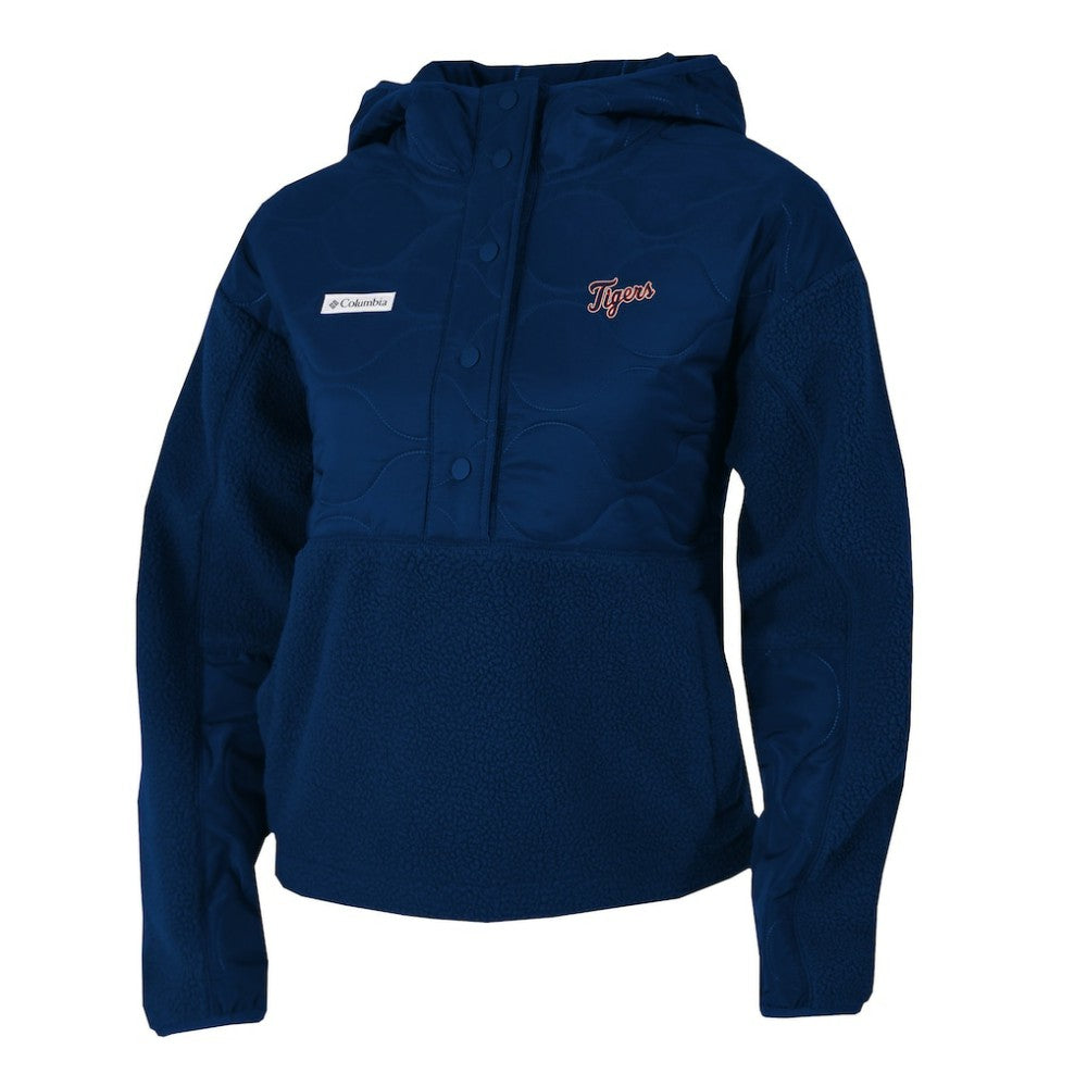 Detroit Tigers Columbia Women's Cloud Point Hooded Fleece Half-Snap Pullover Jacket Discount