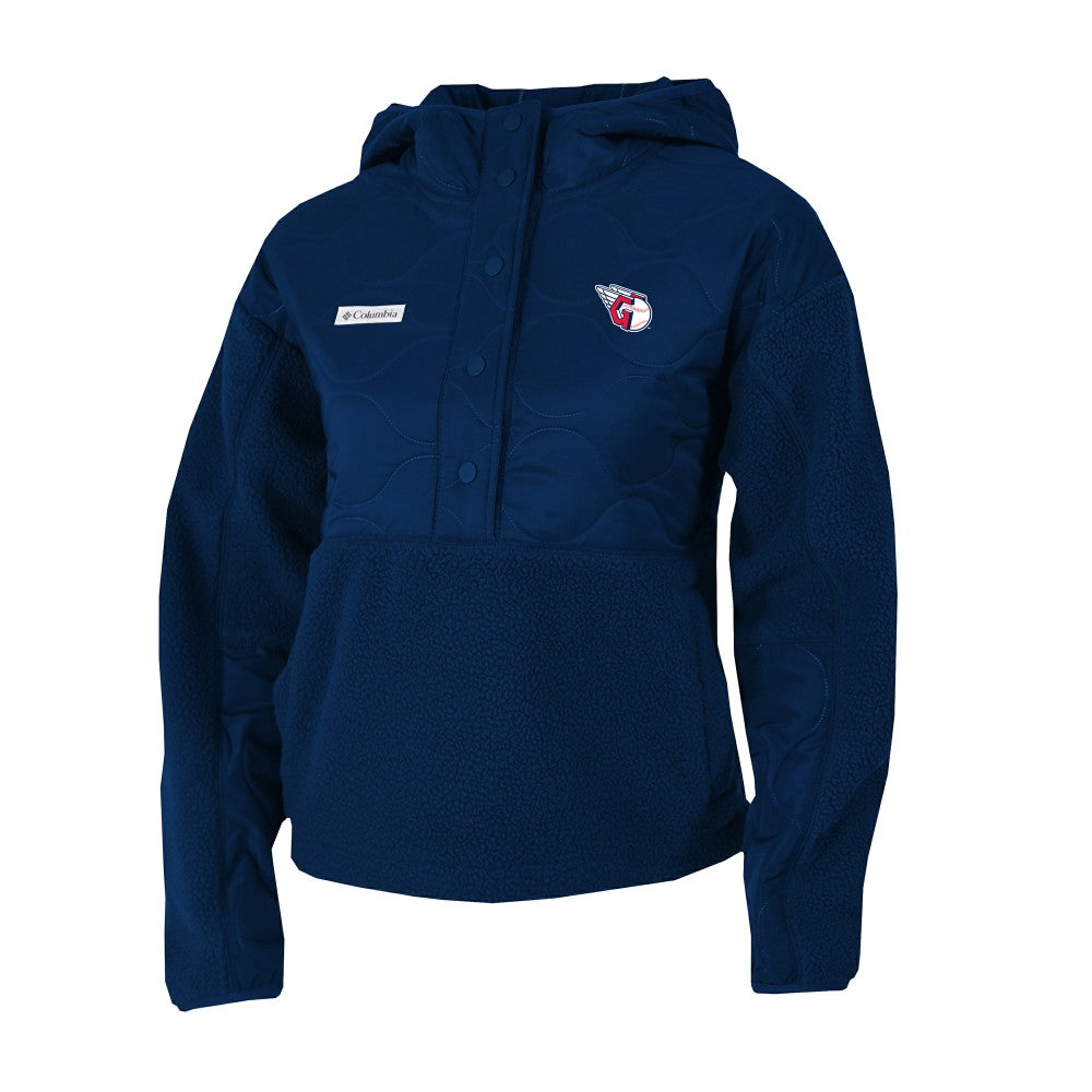 Cleveland Guardians Columbia Women's Cloud Point Hooded Fleece Half-Snap Pullover Jacket Outlet