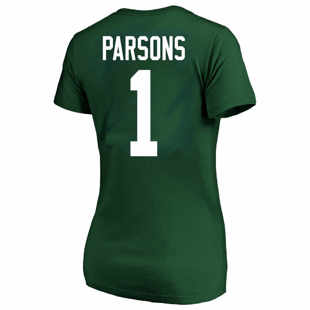 Micah Parsons Green Bay Packers Women's Plus Size Name & Number V-Neck T-Shirt - Green - Fanatics