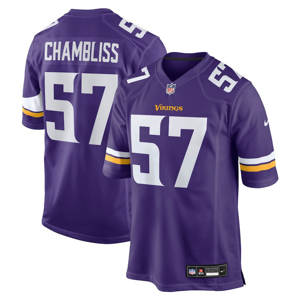 Chaz Chambliss Minnesota Vikings Team Game Jersey - Purple - Nike