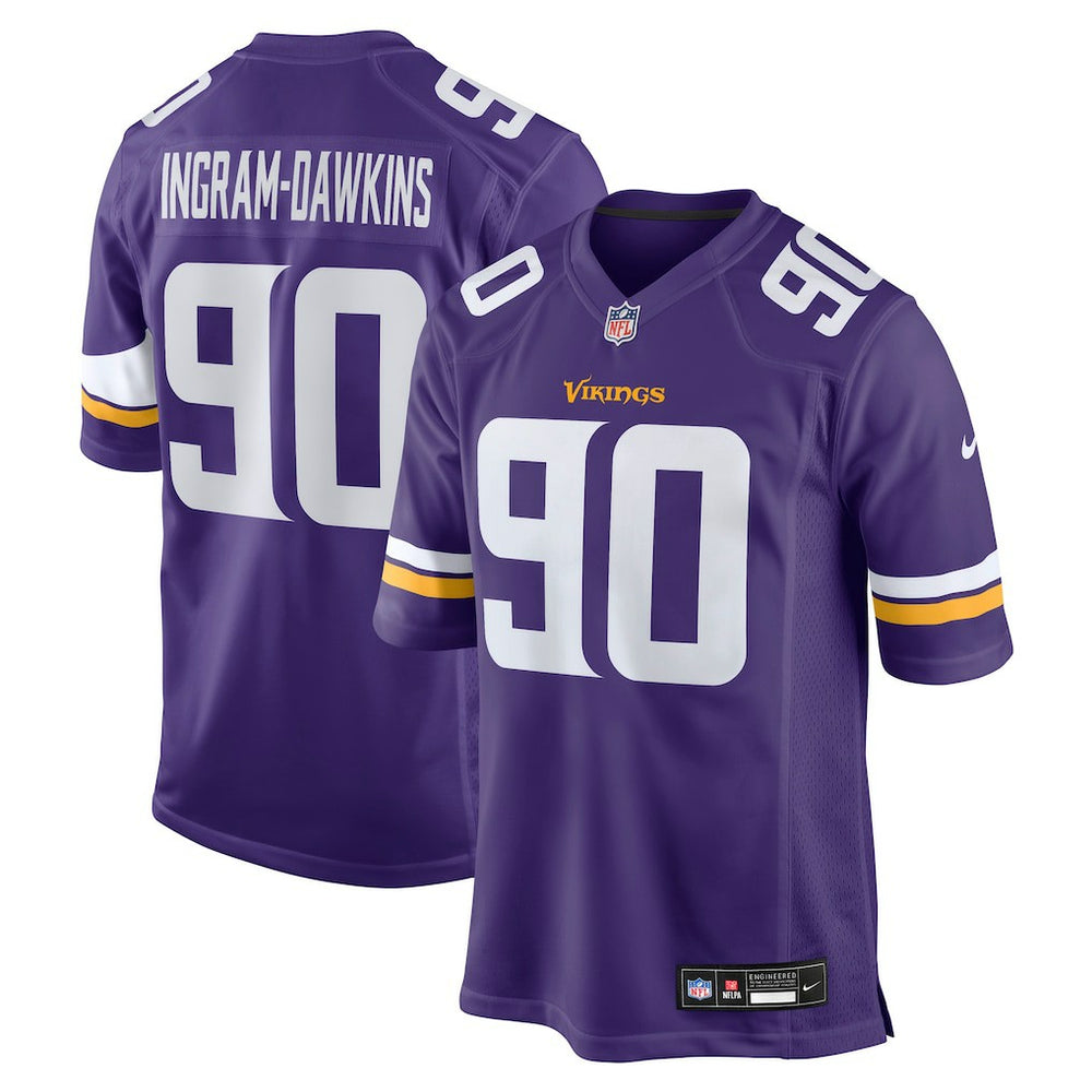 Tyrion Ingram-Dawkins Minnesota Vikings Team Game Jersey - Purple - Nike
