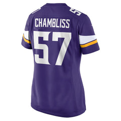 Chaz Chambliss Minnesota Vikings Women's Team Game Jersey - Purple - Nike