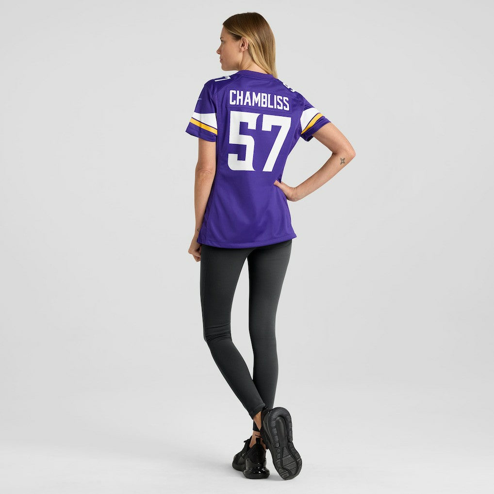 Chaz Chambliss Minnesota Vikings Women's Team Game Jersey - Purple - Nike