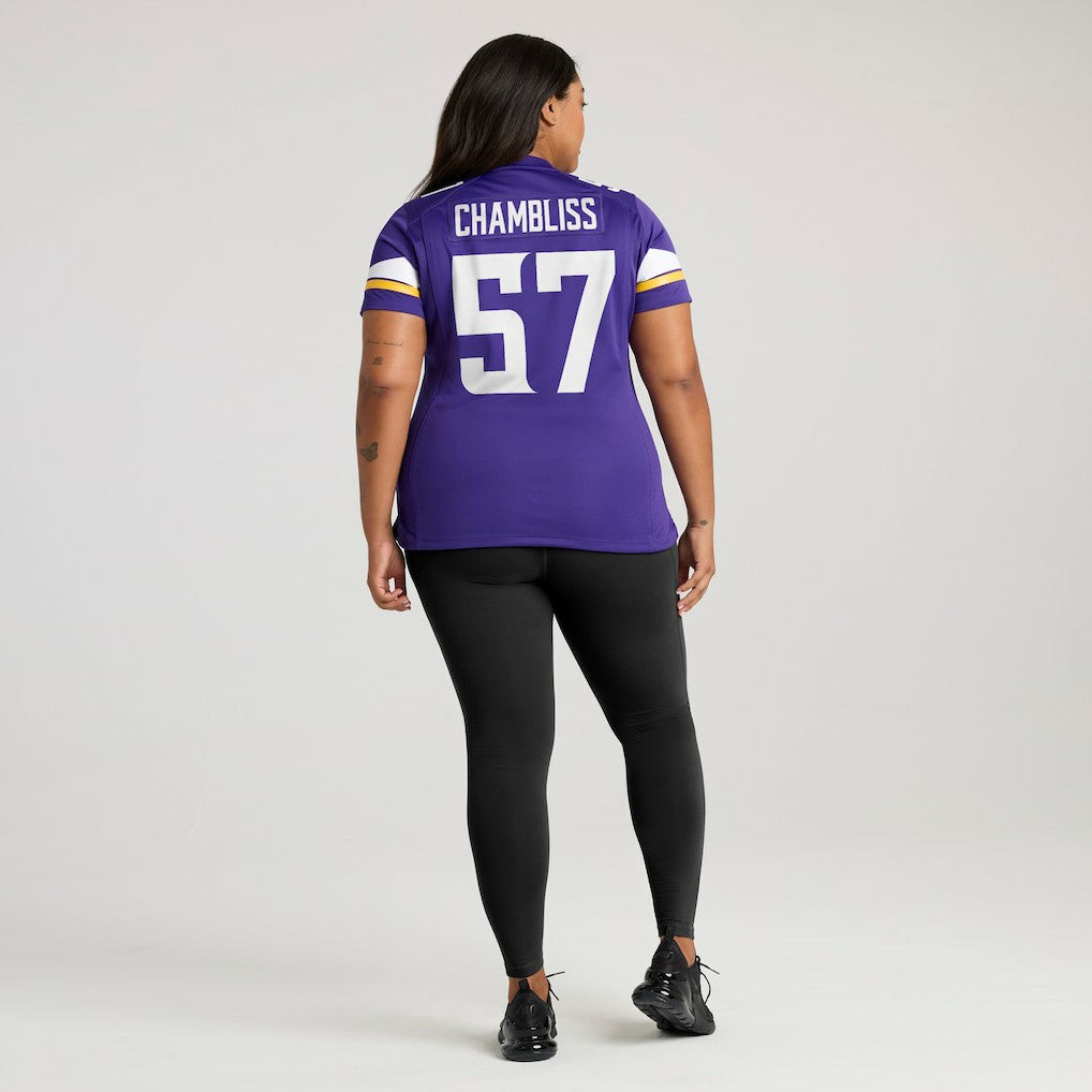 Chaz Chambliss Minnesota Vikings Women's Team Game Jersey - Purple - Nike