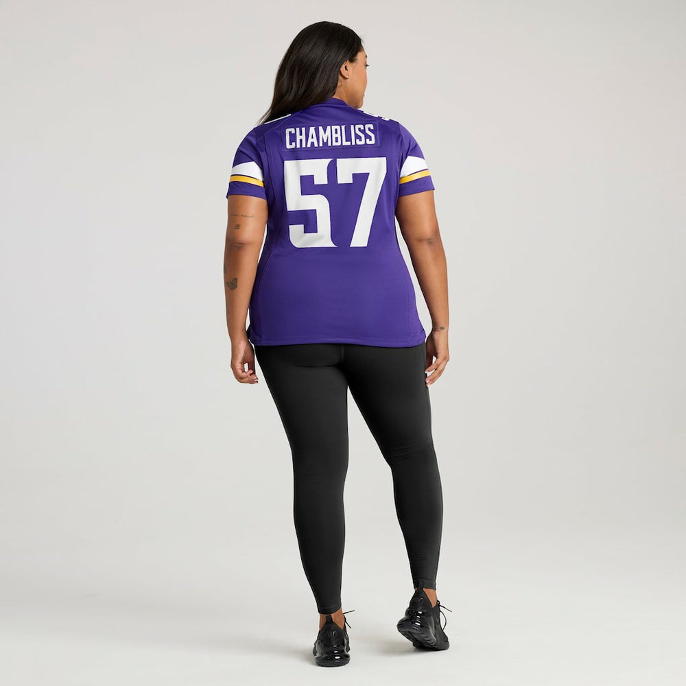 Chaz Chambliss Minnesota Vikings Women's Team Game Jersey - Purple - Nike