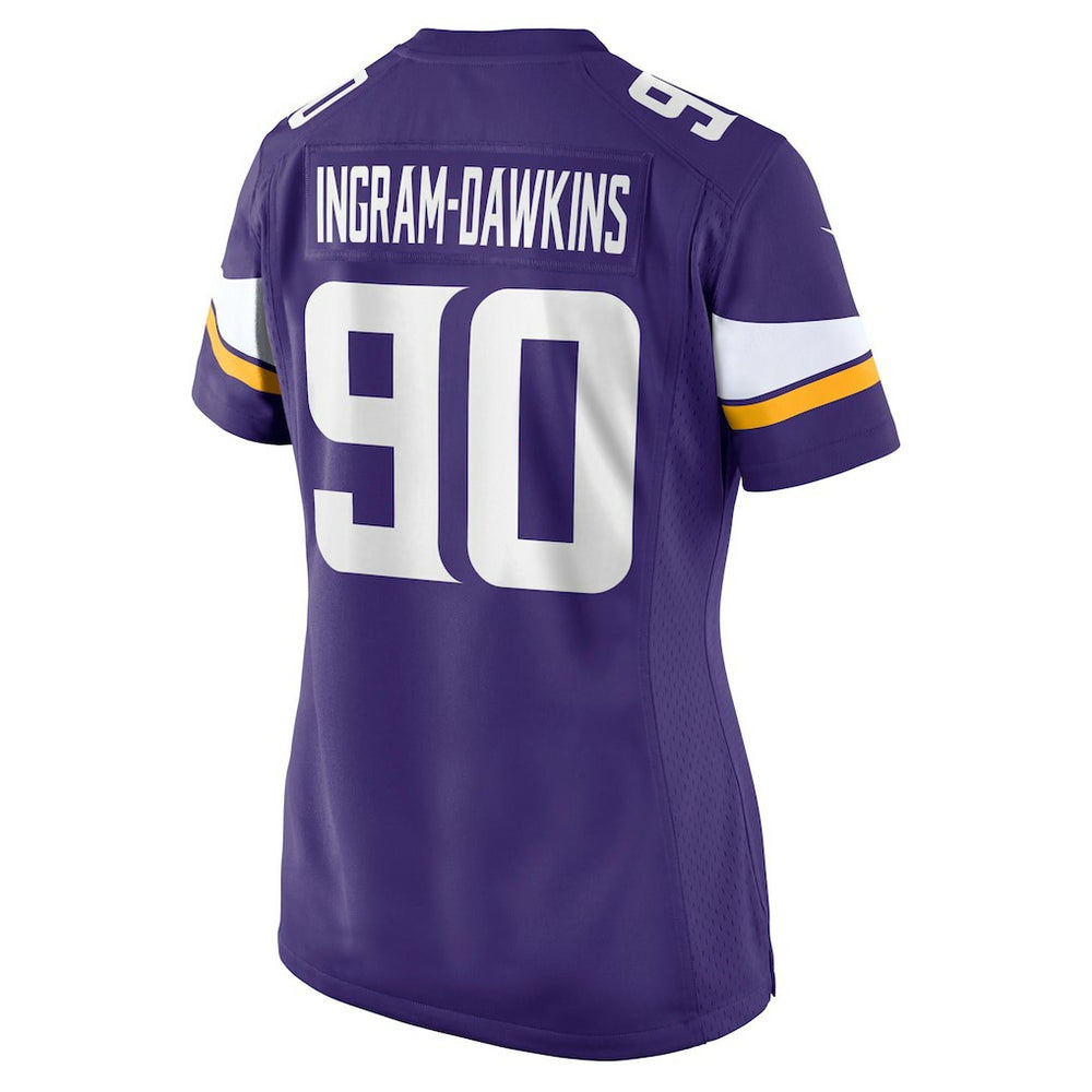 Tyrion Ingram-Dawkins Minnesota Vikings Women's Team Game Jersey - Purple - Nike