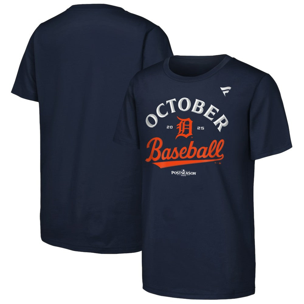 Detroit Tigers Fanatics Youth 2025 MLB Postseason Locker Room T-Shirt Near Me