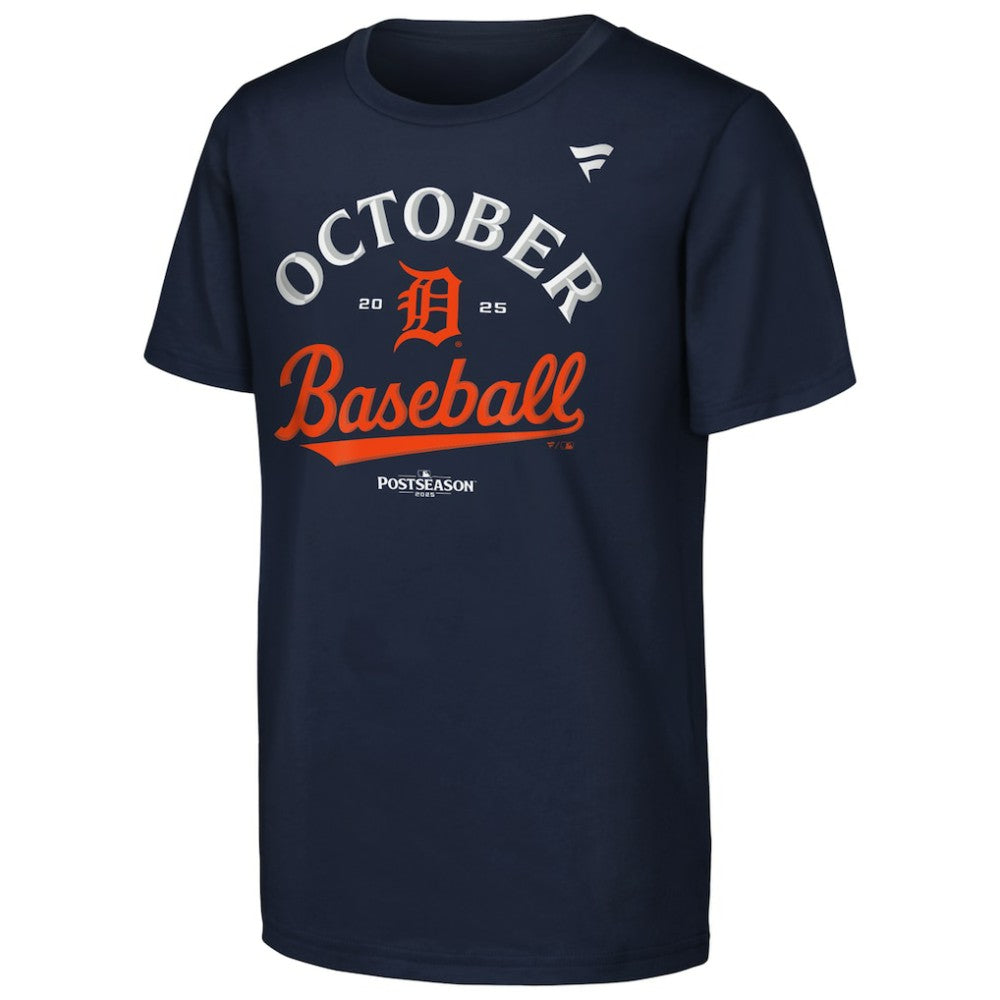 Detroit Tigers Fanatics Youth 2025 MLB Postseason Locker Room T-Shirt Near Me