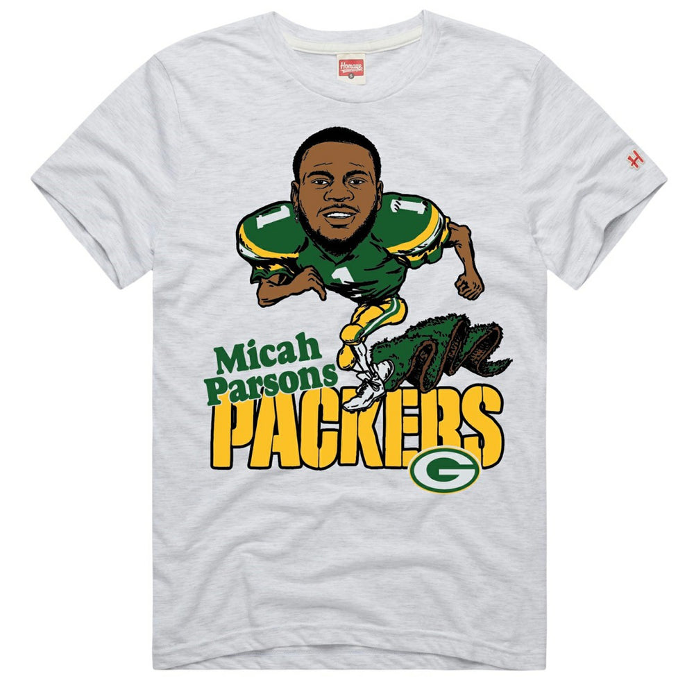 Micah Parsons Green Bay Packers Homage Unisex Caricature Player Graphic Tri-Blend T-Shirt - Ash - NFL