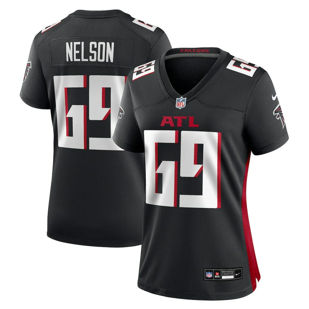 Jack Nelson Atlanta Falcons Women's Team Game Jersey - Black - Nike