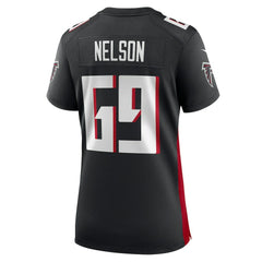 Jack Nelson Atlanta Falcons Women's Team Game Jersey - Black - Nike