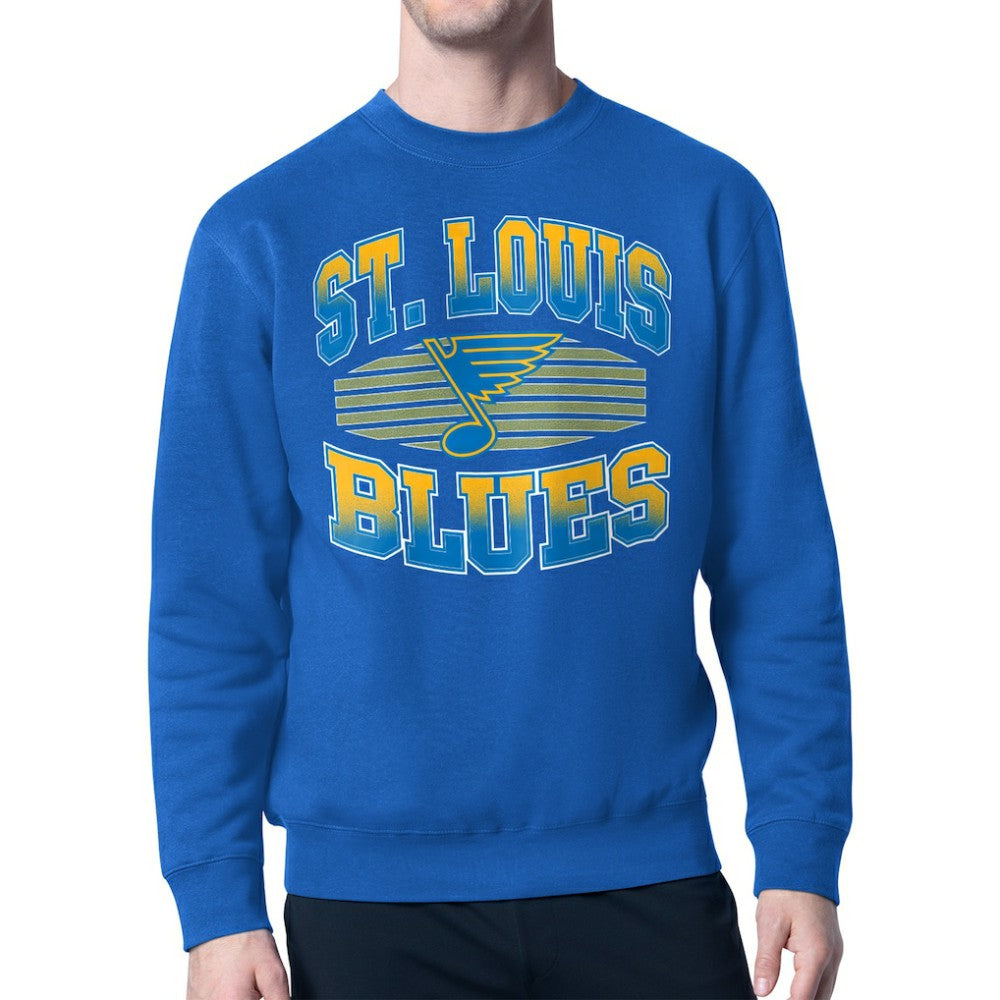 St. Louis Blues Starter Team Grit Graphic Fleece Pullover Sweatshirt - Blue | NHL on sale