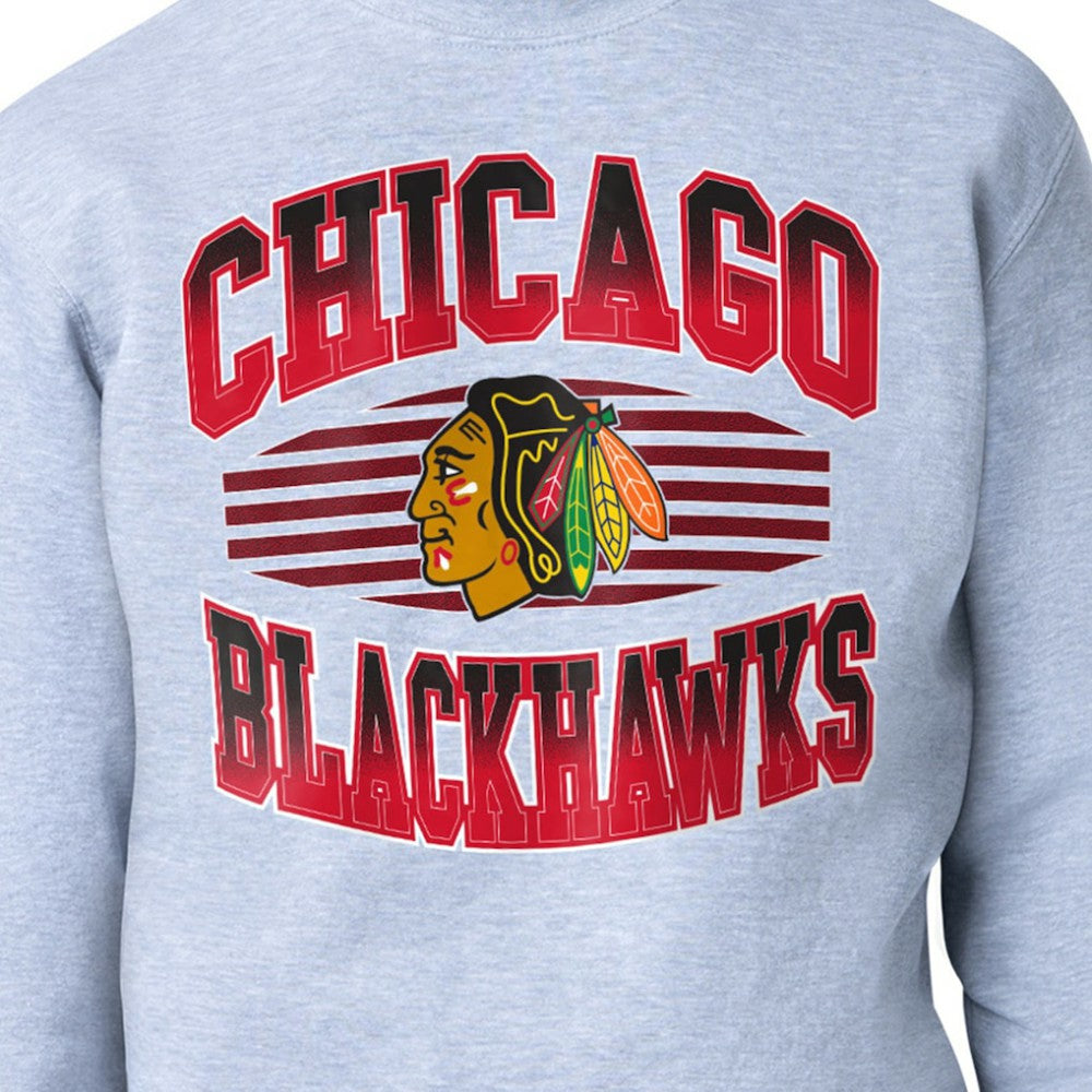 Chicago Blackhawks Starter Team Grit Graphic Fleece Pullover Sweatshirt - Gray | NHL sale