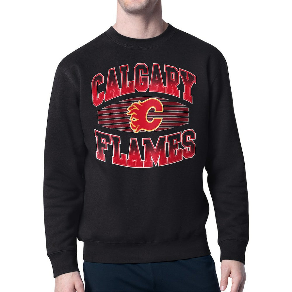 Calgary Flames Starter Team Grit Graphic Fleece Pullover Sweatshirt - Black | NHL near me