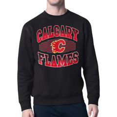 Calgary Flames Starter Team Grit Graphic Fleece Pullover Sweatshirt - Black | NHL near me