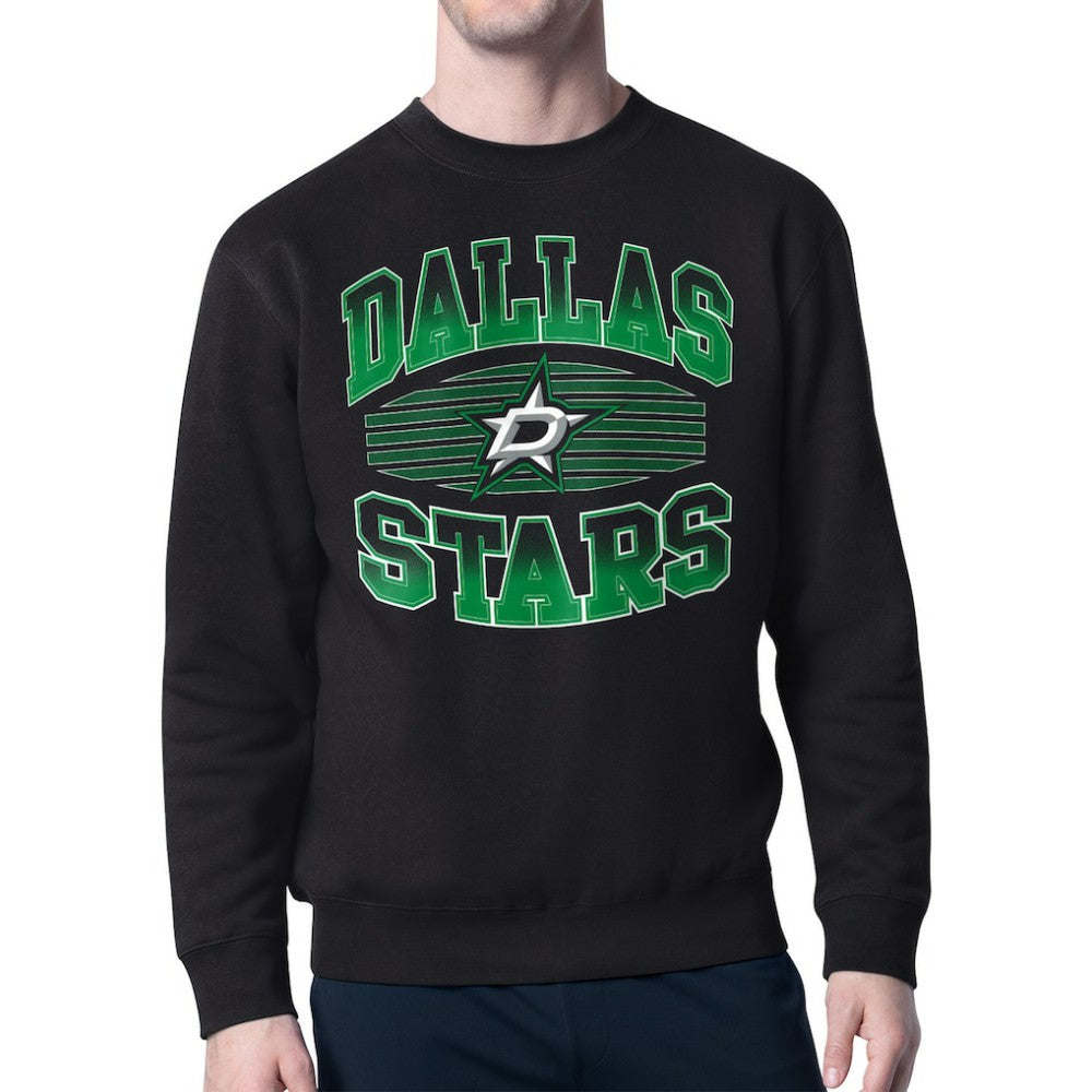 Dallas Stars Starter Team Grit Graphic Fleece Pullover Sweatshirt - Black | NHL Clearance