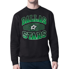 Dallas Stars Starter Team Grit Graphic Fleece Pullover Sweatshirt - Black | NHL Clearance