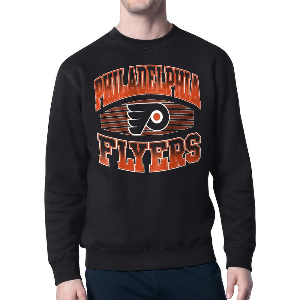 Philadelphia Flyers Starter Team Grit Graphic Fleece Pullover Sweatshirt - Black | NHL Clearance