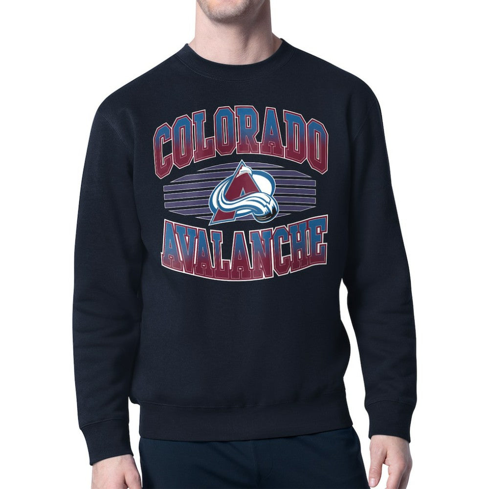 Colorado Avalanche Starter Team Grit Graphic Fleece Pullover Sweatshirt - Navy | NHL Lifestyle
