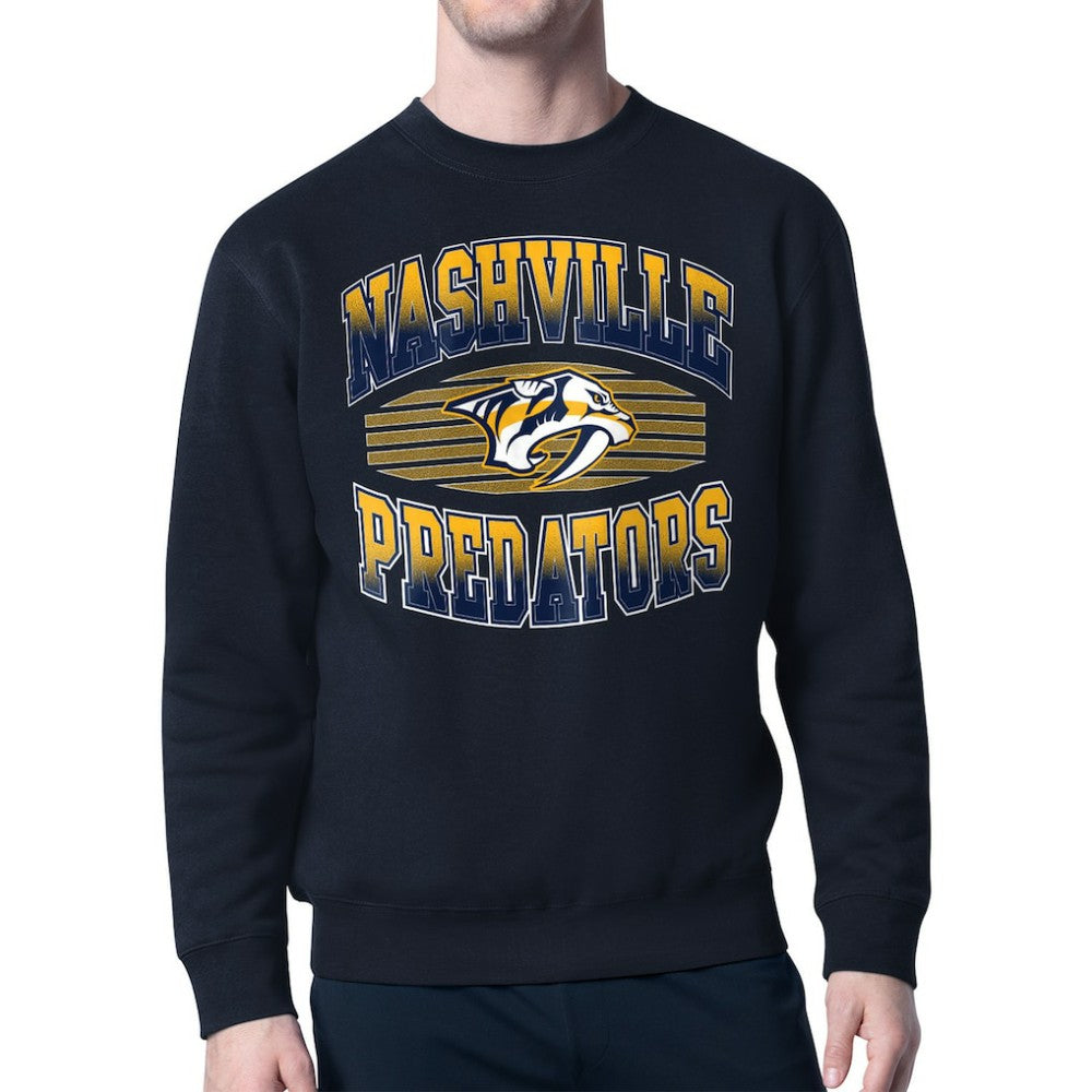 Nashville Predators Starter Team Grit Graphic Fleece Pullover Sweatshirt - Navy | NHL on sale
