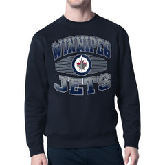 Winnipeg Jets Starter Team Grit Graphic Fleece Pullover Sweatshirt - Navy | NHL on sale