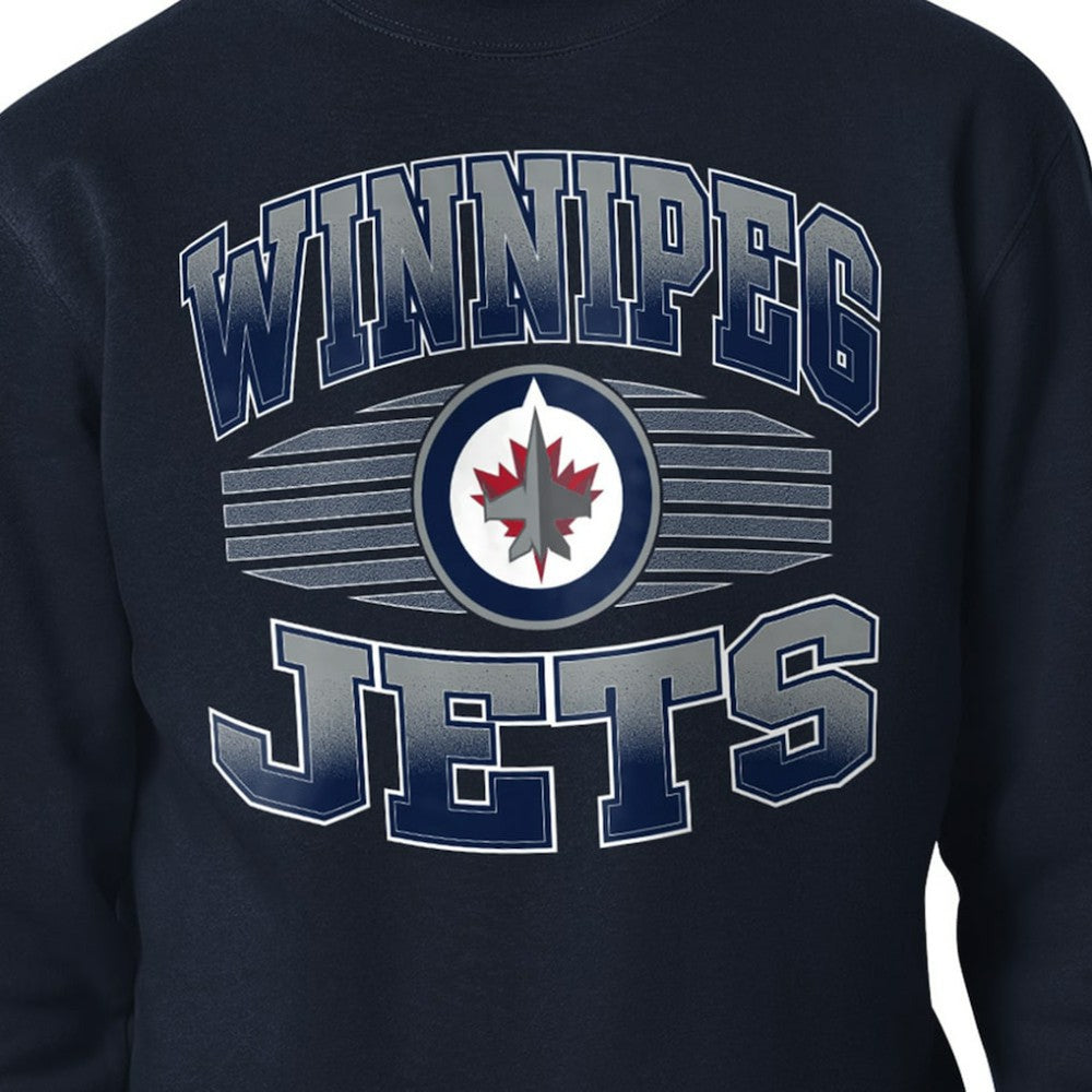 Winnipeg Jets Starter Team Grit Graphic Fleece Pullover Sweatshirt - Navy | NHL on sale