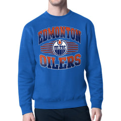 Edmonton Oilers Starter Team Grit Graphic Fleece Pullover Sweatshirt - Royal | NHL Lifestyle