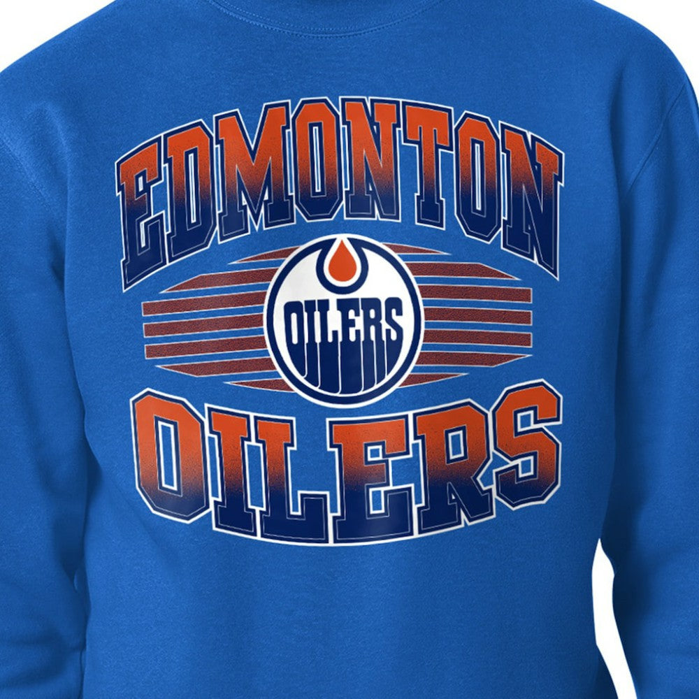 Edmonton Oilers Starter Team Grit Graphic Fleece Pullover Sweatshirt - Royal | NHL Lifestyle