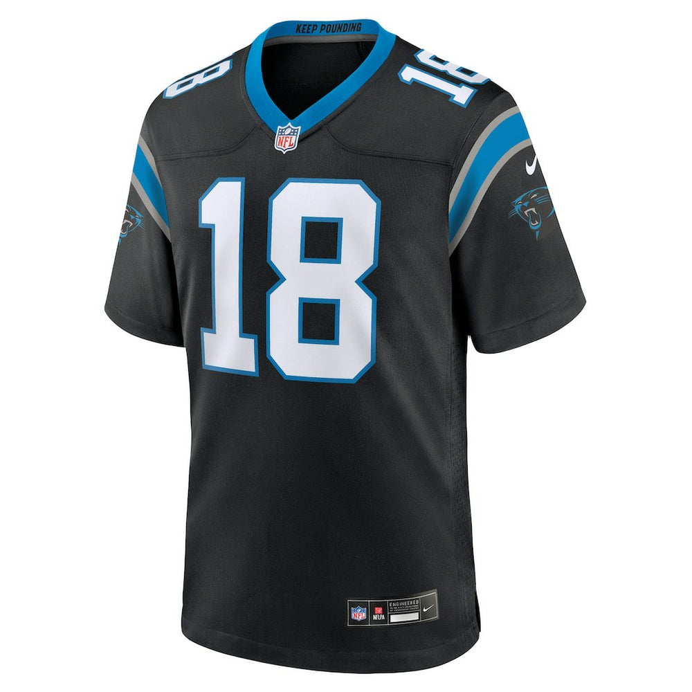 Jalen Coker Carolina Panthers Team Game Jersey - Black - Nike