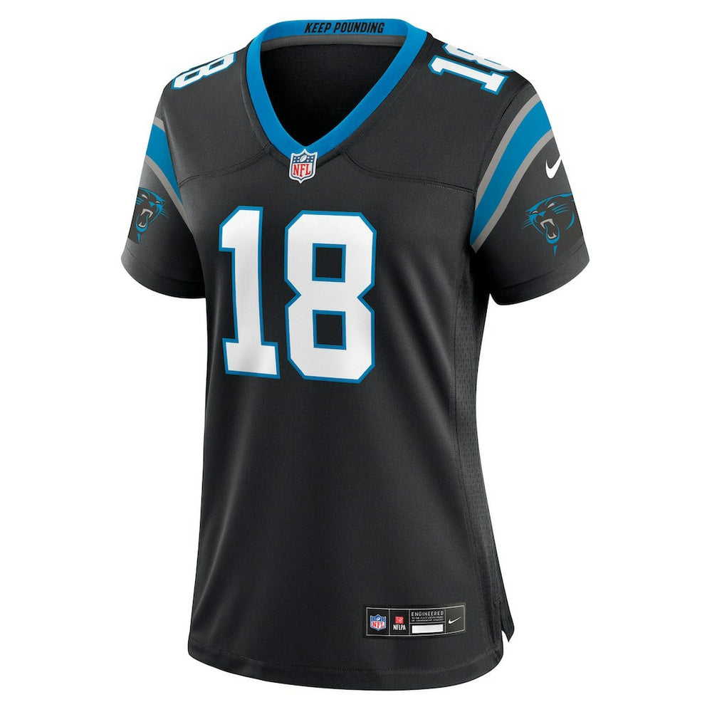 Jalen Coker Carolina Panthers Women's Team Game Jersey - Black - Nike