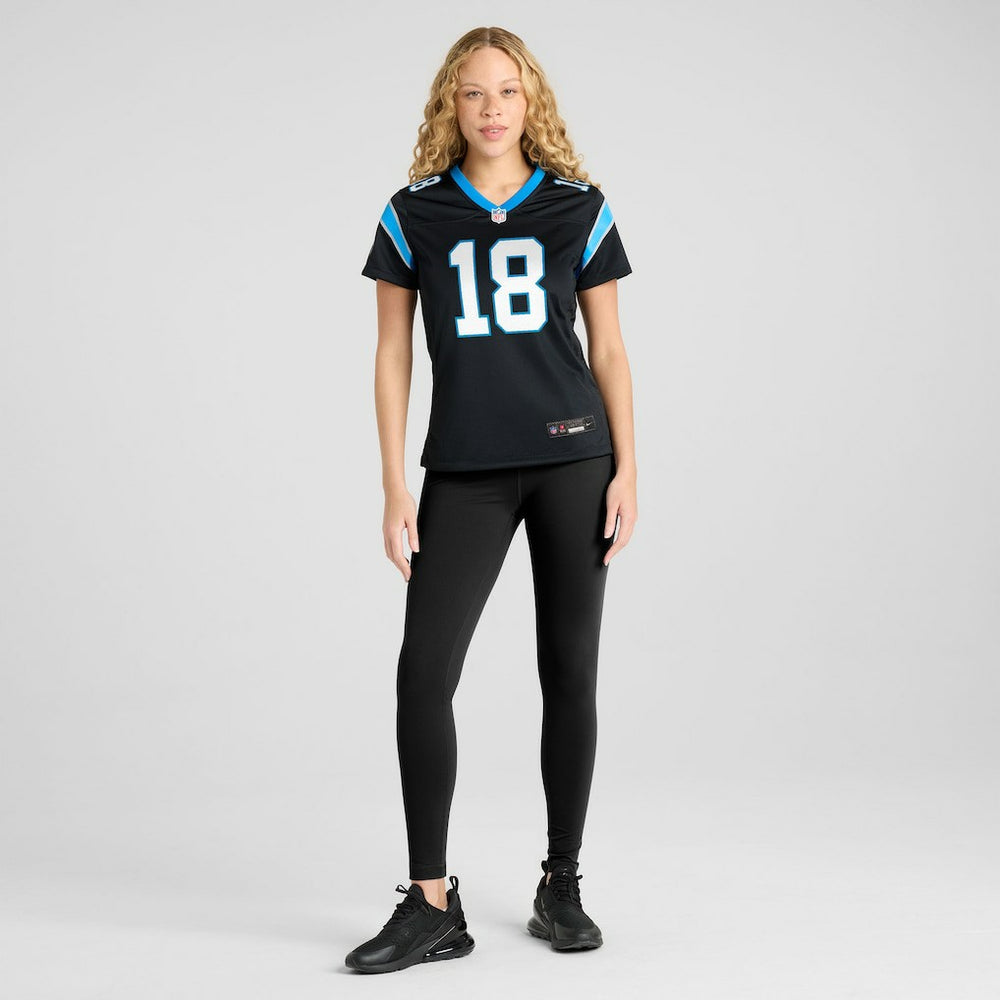 Jalen Coker Carolina Panthers Women's Team Game Jersey - Black - Nike