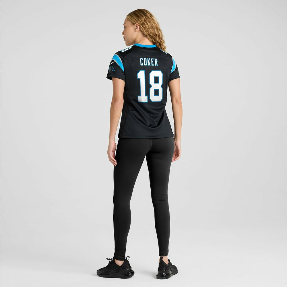 Jalen Coker Carolina Panthers Women's Team Game Jersey - Black - Nike