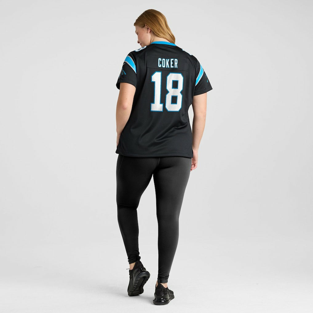 Jalen Coker Carolina Panthers Women's Team Game Jersey - Black - Nike