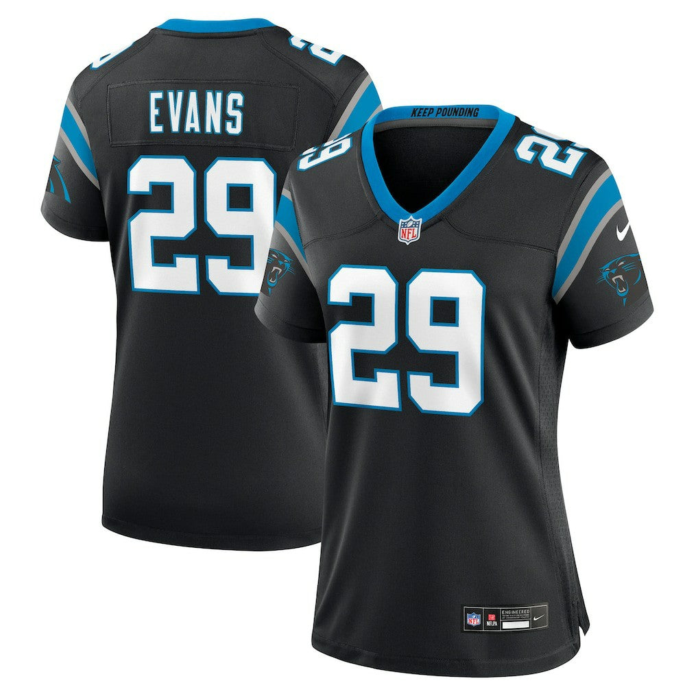 Akayleb Evans Carolina Panthers Women's Team Game Jersey - Black - Nike