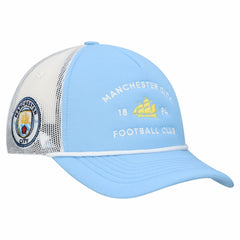Manchester City Unisex Free Rider Trucker Snapback Hat Light Blue