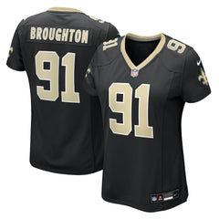 Vernon Broughton New Orleans Saints Women's Team Game Jersey - Black - Nike