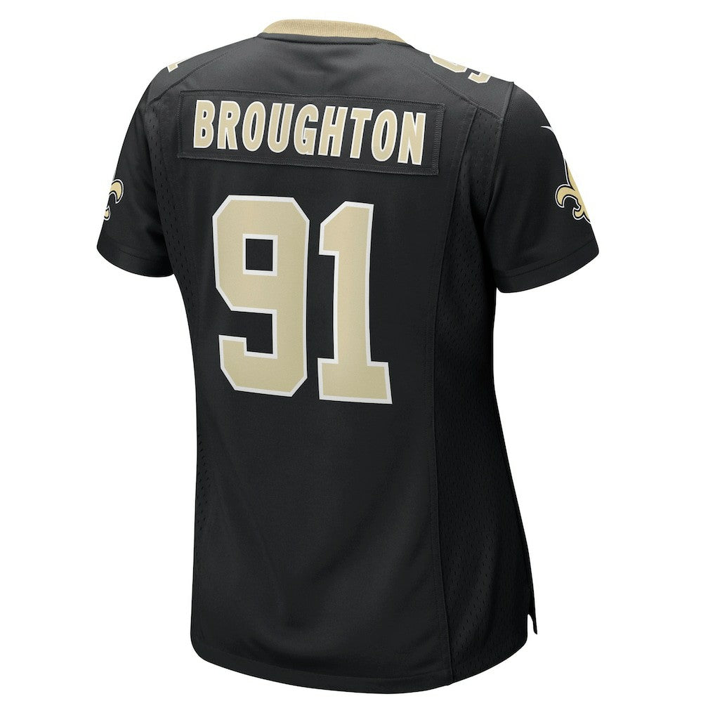 Vernon Broughton New Orleans Saints Women's Team Game Jersey - Black - Nike