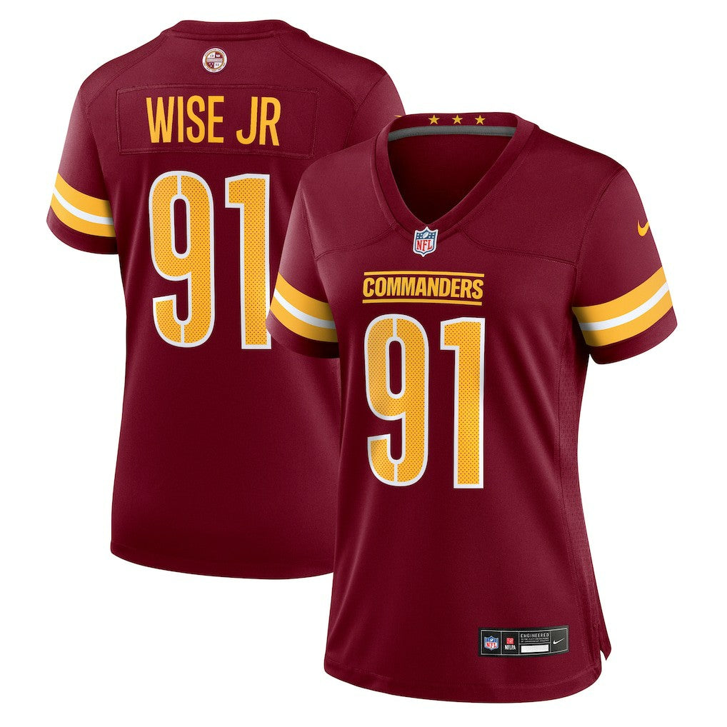 Deatrich Wise Jr. Washington Commanders Women's Team Game Jersey - Burgundy - Nike