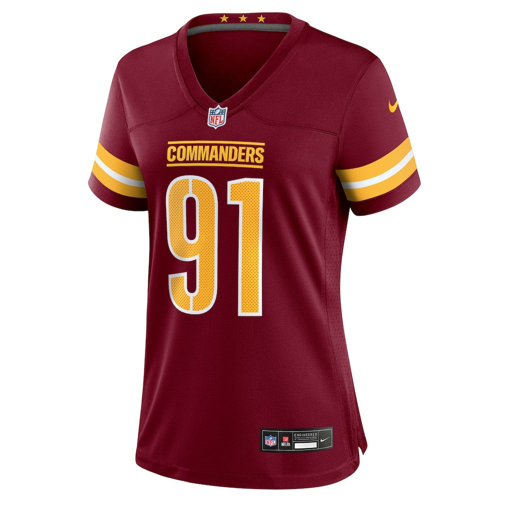 Deatrich Wise Jr. Washington Commanders Women's Team Game Jersey - Burgundy - Nike