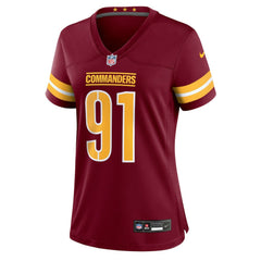 Deatrich Wise Jr. Washington Commanders Women's Team Game Jersey - Burgundy - Nike
