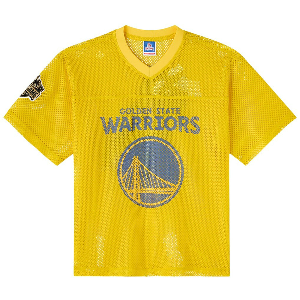 Golden State Warriors OVO x NBA Mesh Football Fashion Jersey Gold