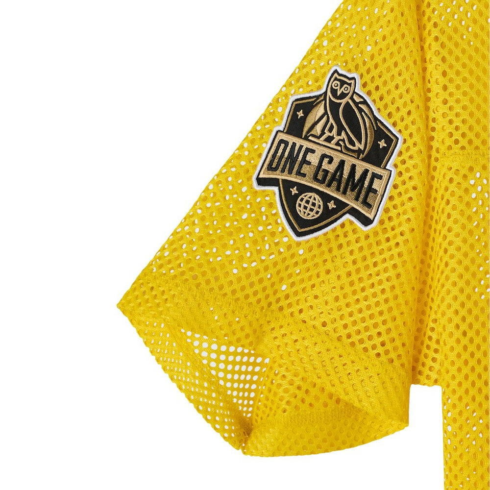 Golden State Warriors OVO x NBA Mesh Football Fashion Jersey Gold