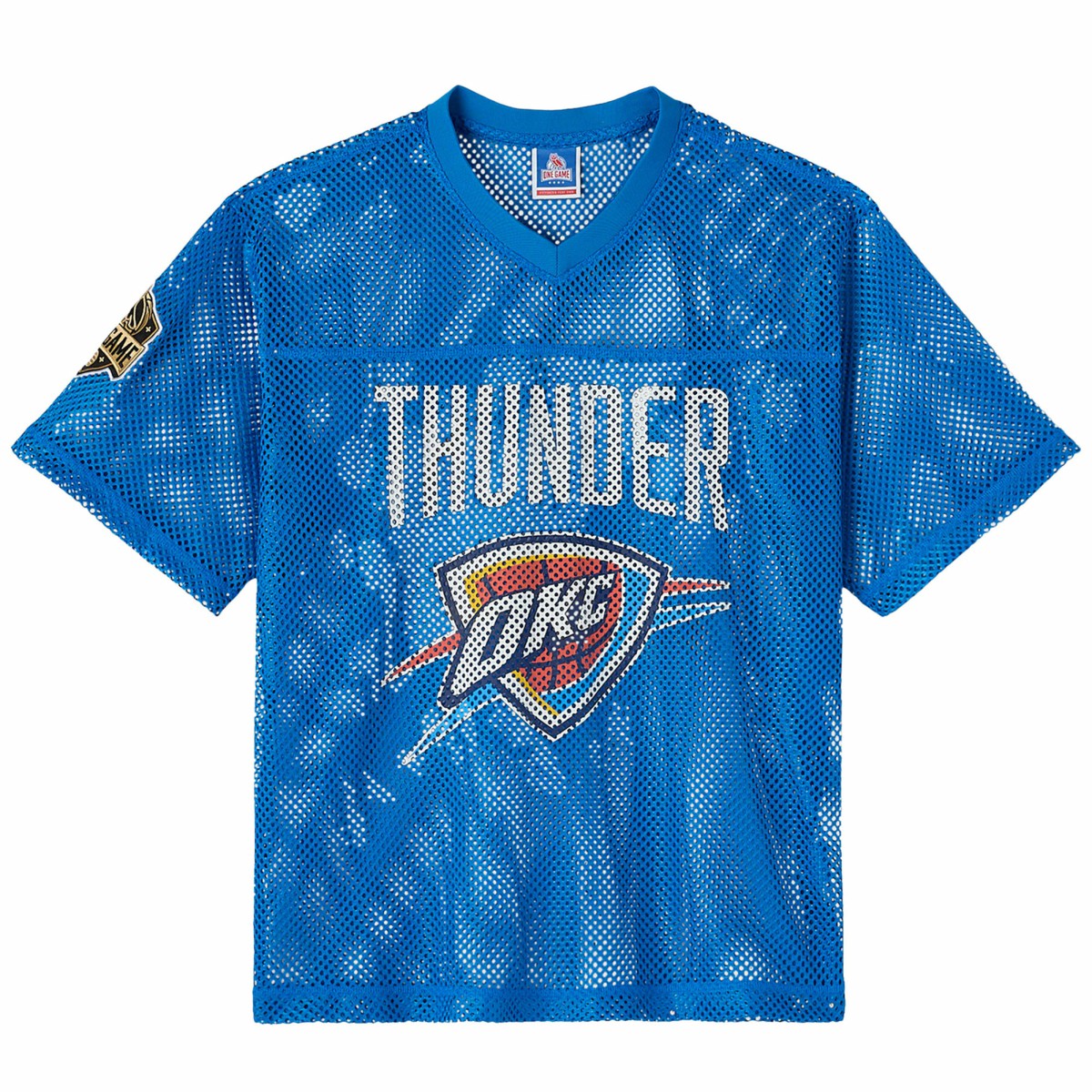 Oklahoma City Thunder OVO x NBA Mesh Football Fashion Jersey Blue