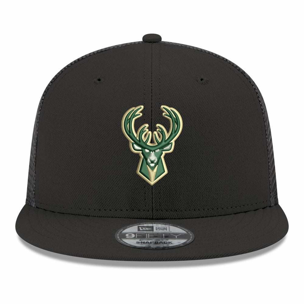 New Era Milwaukee Bucks Core Logo Meshback 9FIFTY Snapback Hat Black