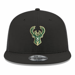 New Era Milwaukee Bucks Core Logo Meshback 9FIFTY Snapback Hat Black
