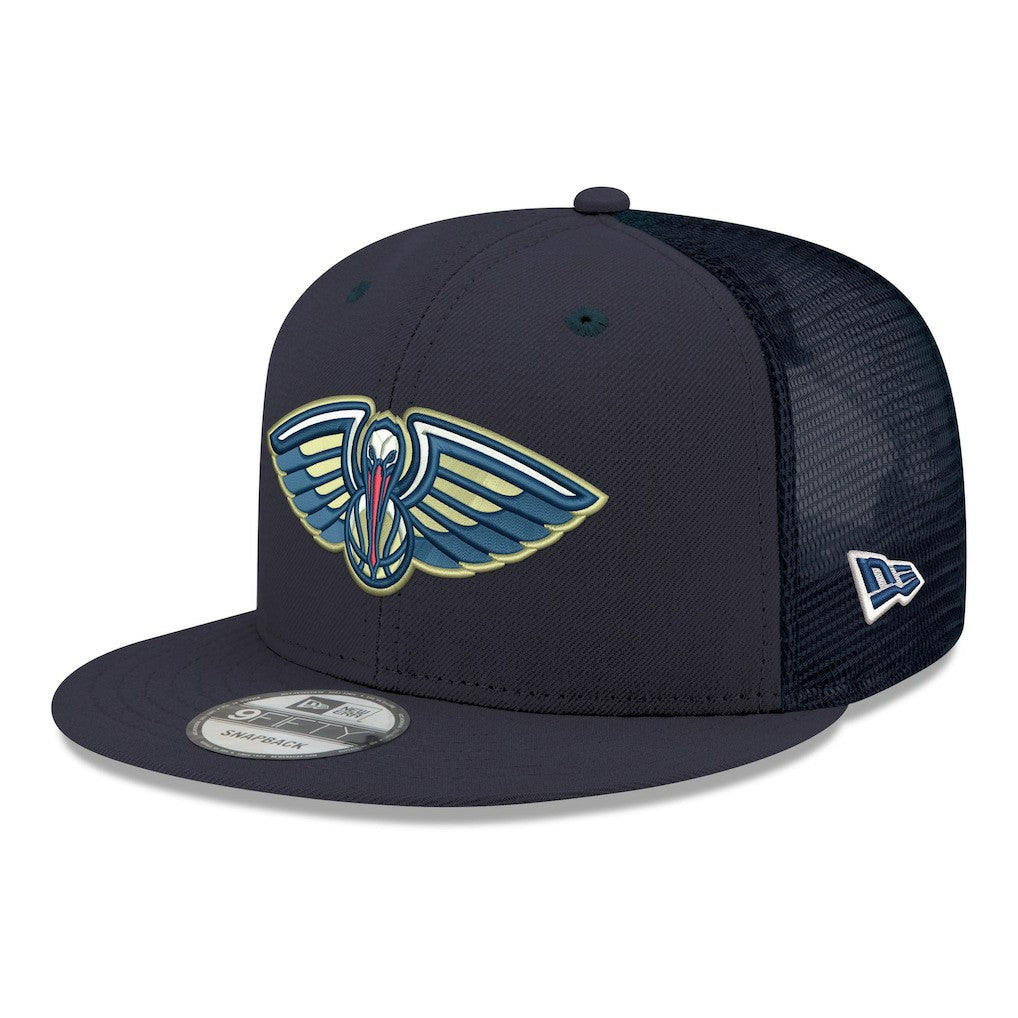 New Era New Orleans Pelicans Core Logo Meshback 9FIFTY Snapback Hat Navy