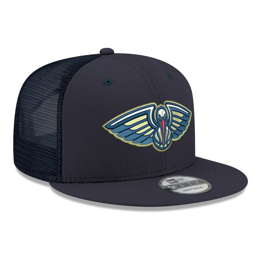 New Era New Orleans Pelicans Core Logo Meshback 9FIFTY Snapback Hat Navy